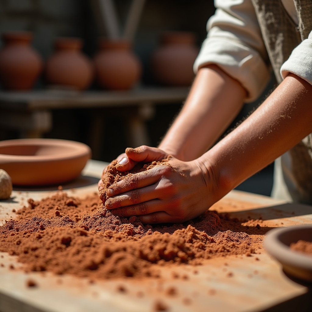 Preparación de mezcla de arcilla refractaria para horno de barro